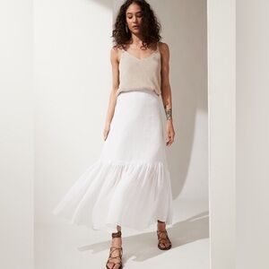Banana Republic white ramie cotton skirt